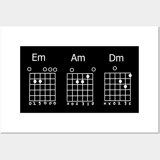 Em Am Dm guitar chord Wall Art by Stonerin